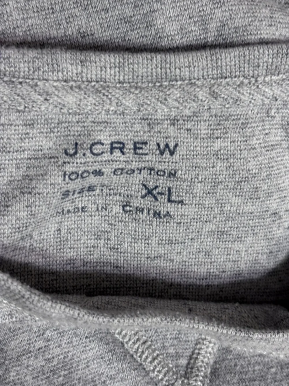 J. CREW Grey Cotton Crew Neck Pullover Size XL